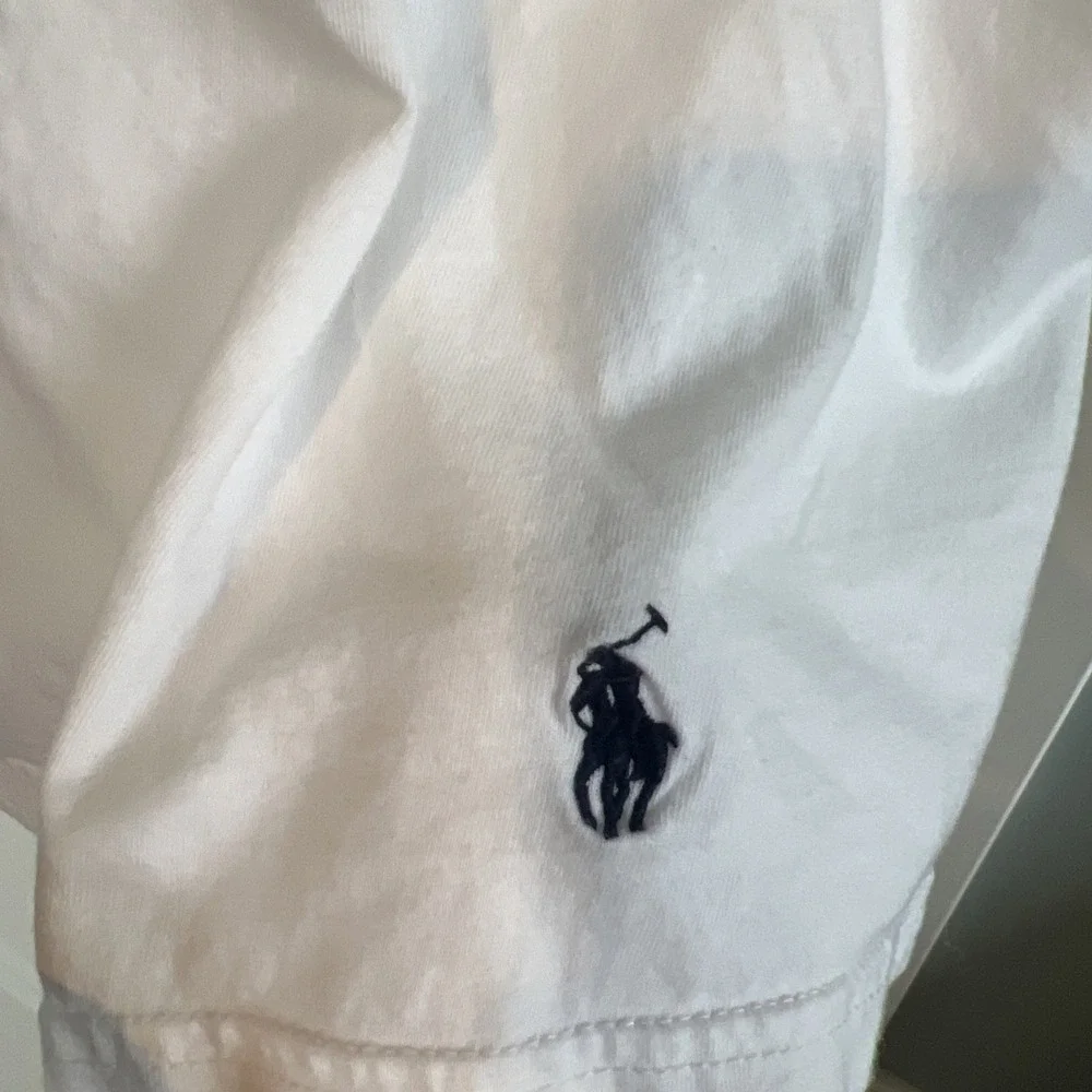 Polo Ralph Lauren Shirt Mens XL White Crew Neck Short Sleeve Blue Logo Tee Top